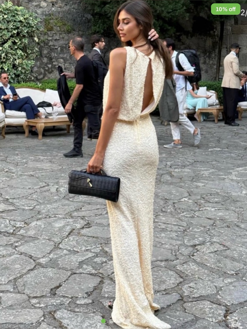 Sleeveless Sequin Maxi Dress in Pale Yellow